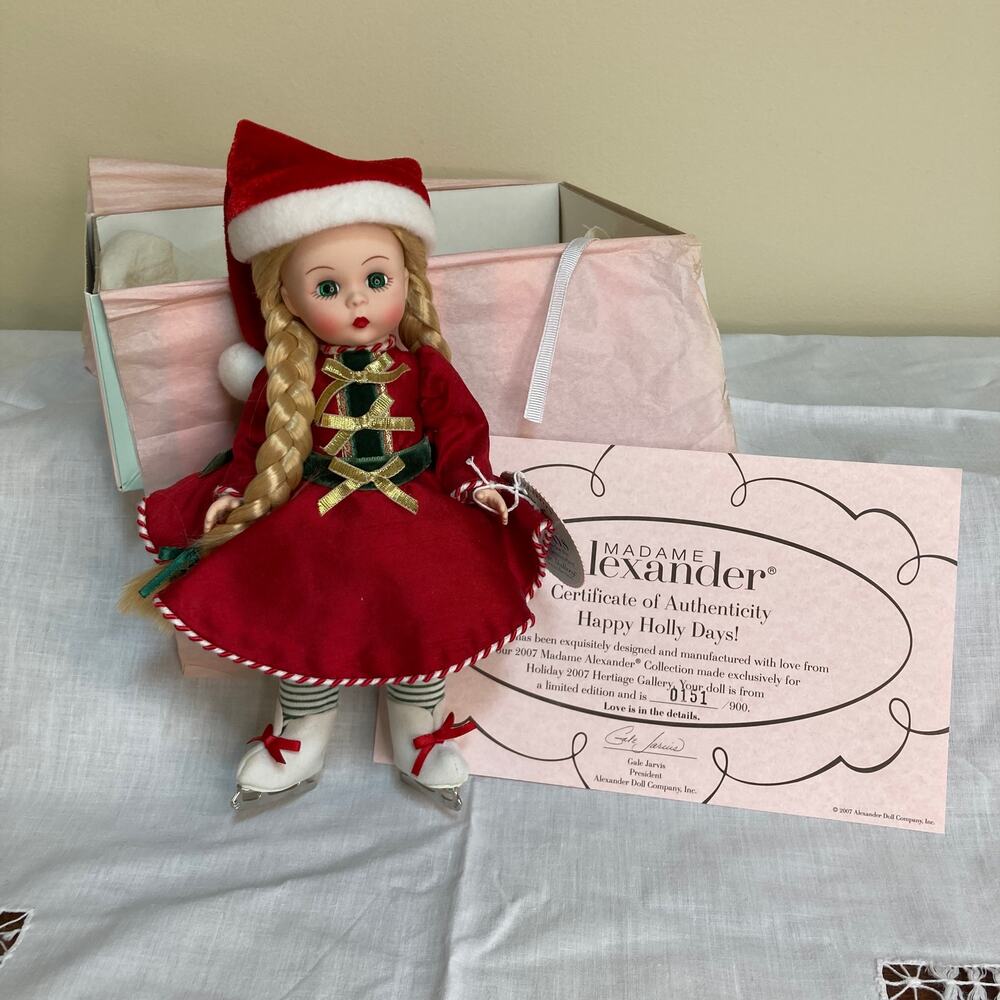 Y2K Madame Alexander 8" Happy Holly Days Wendy Skater #47780 (2007) EUC w/Box